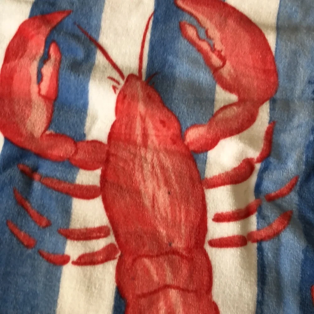 Kassafina Lobster and Lemon Striped Beach Towel